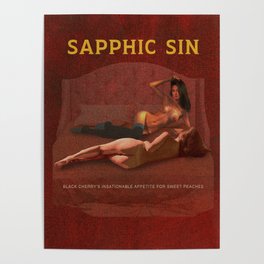 Sapphic Sin - Erotic Lesbian Nude Naked Pulp Novel Cover Art Poster