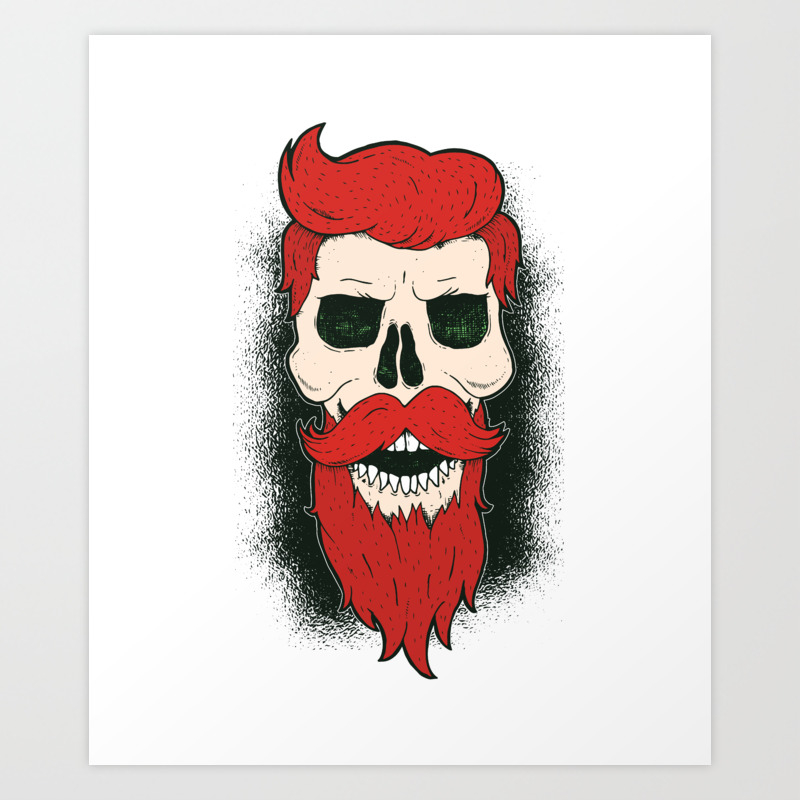 Bearded Skull Design - Skull Tattoo Design - Grim Reaper Art Print by THE  ART LAB | Society6