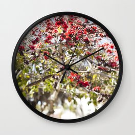 Red Cotton Tree Wall Clock | Botanical, Sarasota, Travel, Color, Bombax, Red, Bloom, Photo, Florida, Garden 