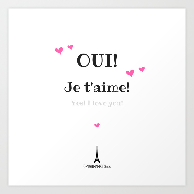 Wallpaper Oui Je T Aime Yes I Love You Art Print By Anightinparis Society6 Free