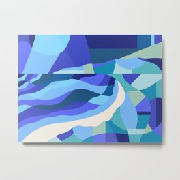 Oceana | Contemporary Abstract Metal Print | Beach, Pattern, Abstractseascape, Abstractbeachart, Bold, Blues, Abstractbeach, Shore, Abstractlandscape, Abstract 