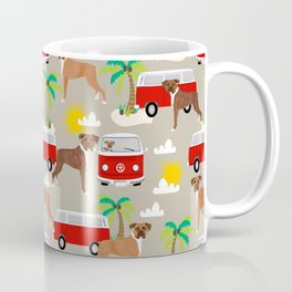 Boxer beach dog breed pet portrait beach lover dog person gifts for boxers Coffee Mug | Dogbreed, Tropical, Minibus, Dogart, Graphicdesign, Boxerdog, Beaches, Dogperson, Hippiebus, Boxers 