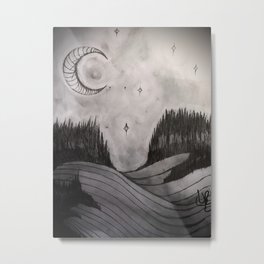 Far away dreams Metal Print | Psychedelic, Occult, Trees, Linework, Drawing, Trippy, Dark, Graphite, Stars, Cult 