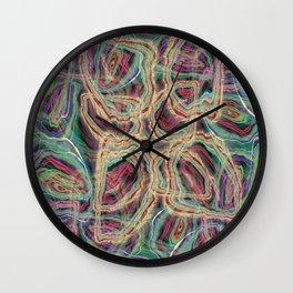 Rings Multi Colored Abstract Wall Clock