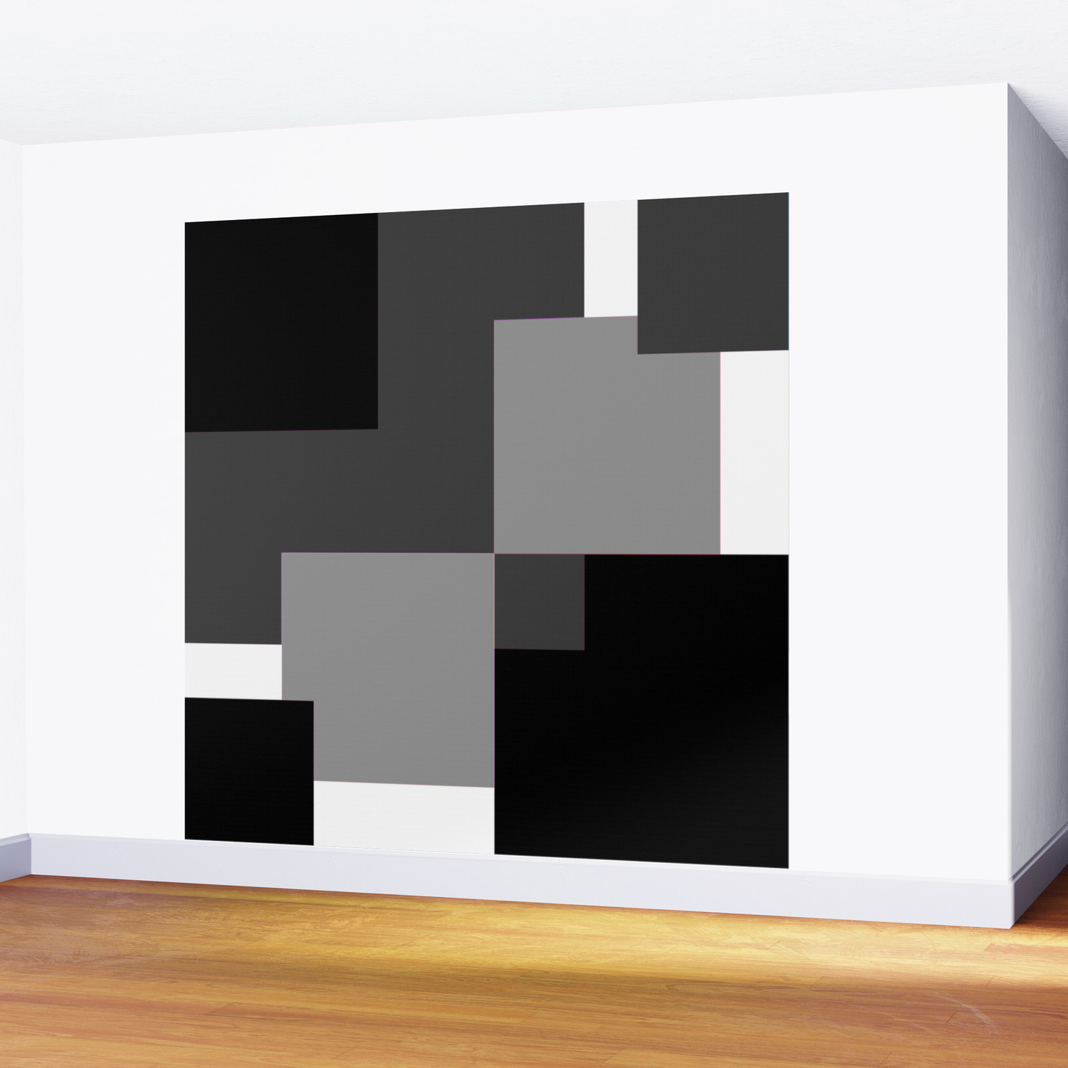 Abstract Squares Art In Grey Simple Artwork Modern Decor Gift Wall