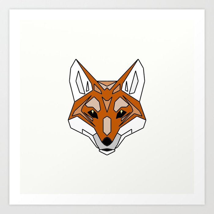 Geometric Fox Abstract Animal Design Art Print By Printpix