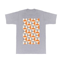 Orange and Gray Retro Minimalist Geometric Pattern T Shirt | Shapes, Pattern, Geometric, Graphicdesign, Triangles, Mutedcolors, Creambackground, Calmingcolors, Retro, Digital 