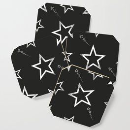 Big stars with square, dots geometric active wear decorative pattern Coaster
