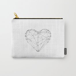 Love Heart Geometric Polygon Drawing Vector Illustration Valentines Day Gift for Girlfriend Carry-All Pouch | Drawing, Poster, Valentine, Lowpoly, Geometrical, Wedding, Bedroom, Polygonal, Love, Romantic 