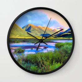 Crested Butte Sunrise Painterly Wall Clock | River, Countryside, Crestedbutte, Sunrise, Mountemmons, Photo, Mountains, Creek, Coalcreek, Landscape 