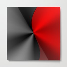 Image of a Slick masculine black and red metallic design Metal Print | Modern, Graphicdesign, Stainlesssteellook, Elegant, Pattern, Red, Black, Shiny, Digital, Metallic 