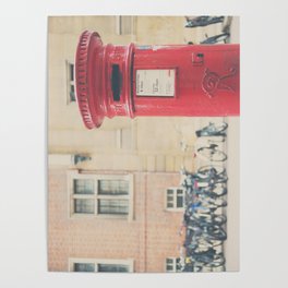Red letter box in Cambridge, England print Poster