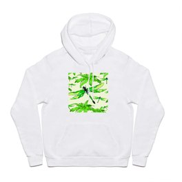 TROPICAL FERNS & EMERALD GREEN  SWAMP DRAGONFLIES Hoody | Collage, Abstract, Swampferns, Greeninsects, Digital, Greenart, Emeralddragonflies, Digital Manipulation, Green, Greenferns 