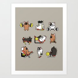 Leg Day with Frenchie Art Print