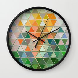 Abstract Geometric Triangles Colorful Triangular Shapes Pattern Mosaic Wall Clock | Graphicdesign, Lines, Crisscross, Shapes, Trianglespattern, Abstractmosaic, Triangles, Geometrictriangles, Geometricpattern, Mosaic 