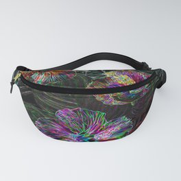 TROPICAL LEAFS WITH HIBISCUS Fanny Pack