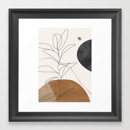 Abstract Art /Minimal Plant Framed Art Print | Leaf, Nature, Minimalist, Tropical, Curated, Linedrawing, Drawing, Abstract, Shape, Line 