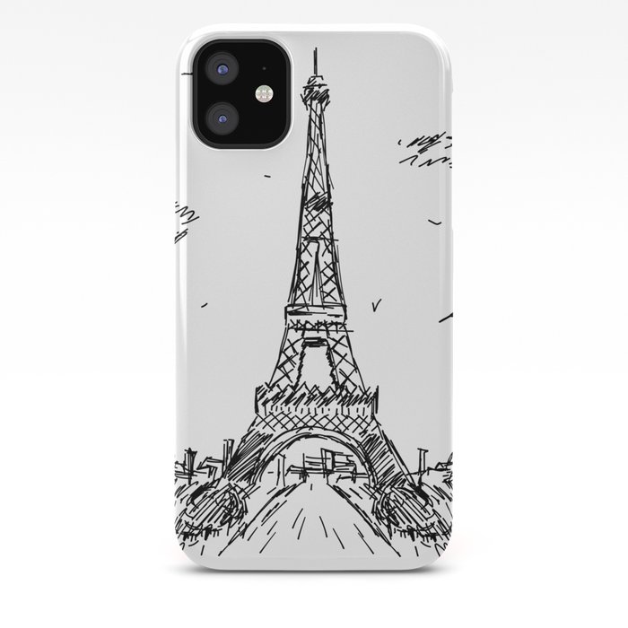 Paris Eiffel Tower Drawing Iphone Case By Pda86 Society6