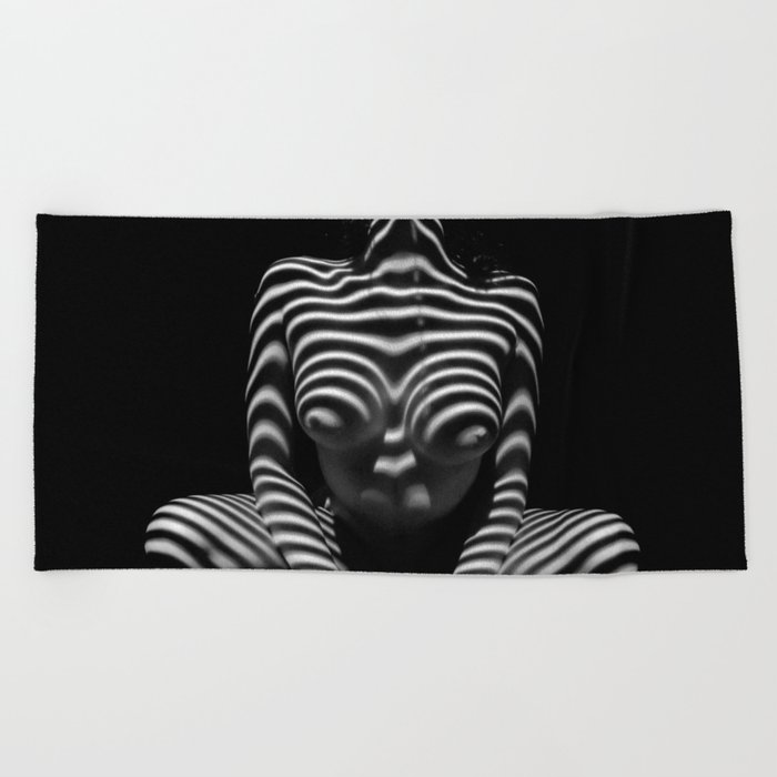 1152 Mak Abstract Nude Black White Zebra Striped Woman