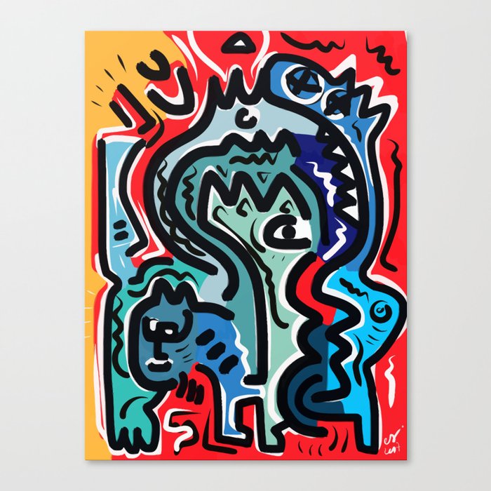 Life Energy Pop Art Graffiti Abstract Design Canvas Print By