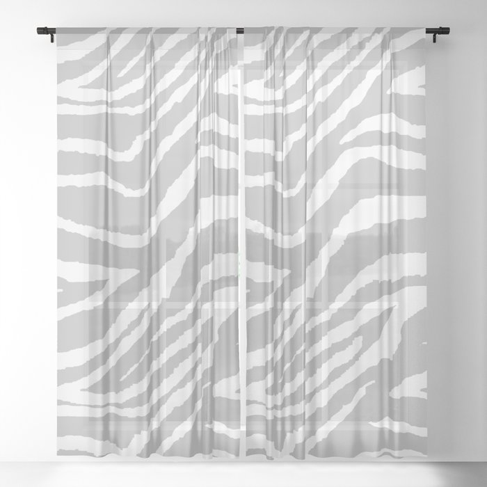 Zebra 2 Gray And White Animal Print Sheer Curtain By Saundramyles Society6