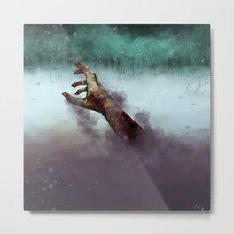They Don't Stay Dead Metal Print | Painting, Hand, Rising, Digital, Scary, Zombie, Forest, Dead, Rise, Decay 