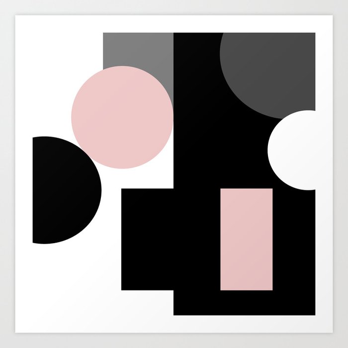 An Abstract Geometric Pattern Geometric Shapes Black Pink