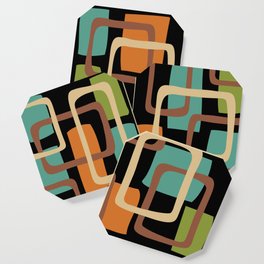 Mid Century Modern Overlapping Squares Pattern 131 Coaster