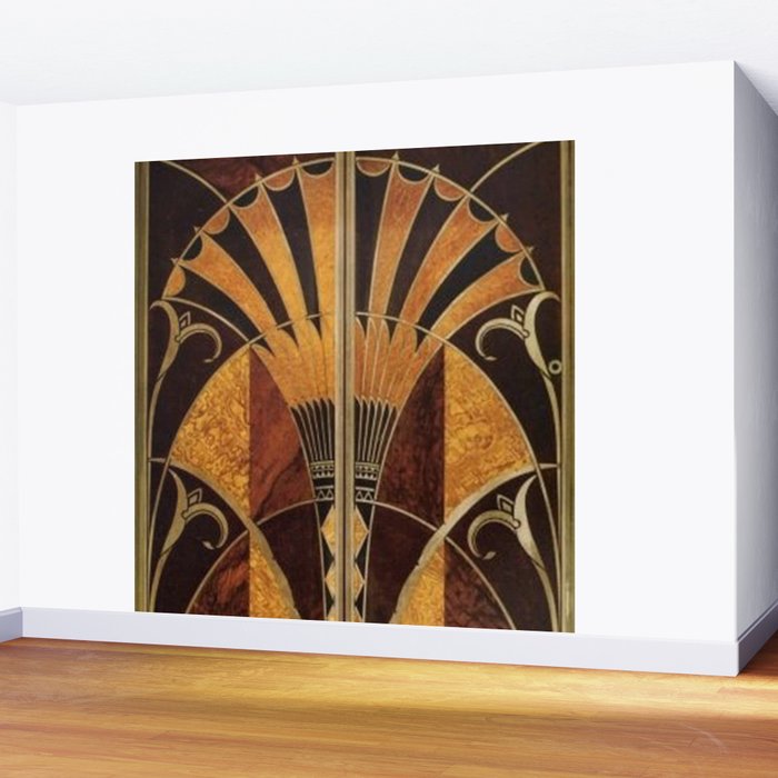 Get Wallpaper Art Deco Wood Wall Mural By Healinglove8 Society6 Desktop Wallpaper Free