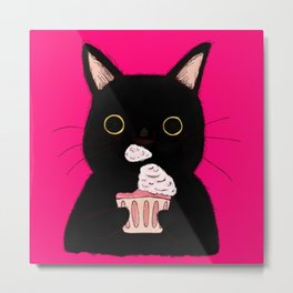 Cupcake Cat Metal Print | Digital, Cupcake, Cute, Food, Digitalart, Ink, Emastrations, Watercolor, Mushu, Cat 