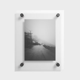 Foggy Walks On The Beach Floating Acrylic Print