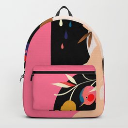 CACARECO Backpack | Curated, Vintage, Acrylic, Oil, Art, Home, Pop Art, Fashion, Ludic, Pink 