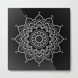 Mandala Metal Print | Drawing, Digital, Pattern, Black and White 