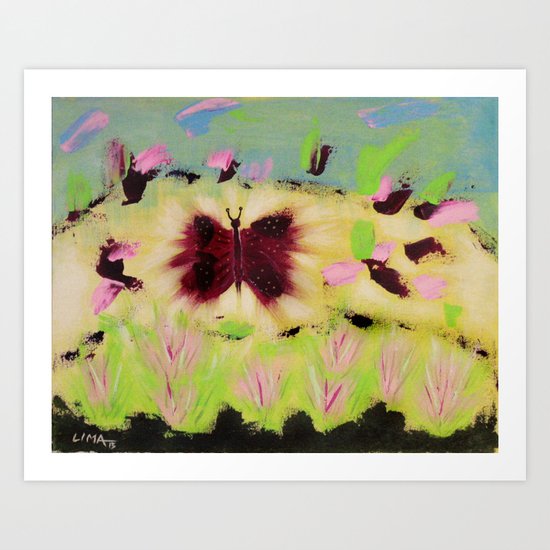 Butterfly Park Abstract Acrylic Painting Of Animals Art Print By