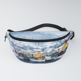A Small Town in Norwegian Fjords Fanny Pack