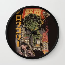 Broccozilla Black Version Wall Clock | Anime, Japan, Japanese, X Ray, Broccoli, City, Scary, Funny, Ilustrata, Vegan 