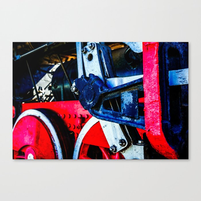 Old Steam Engine Driving Valve Gear Canvas Print by