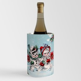 Vintage Christmas Snowman, Retro Christmas Wine Chiller
