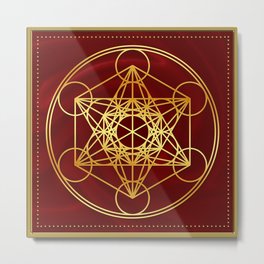 Metatrons Cube, Flower of life, Sacred Geometry Metal Print | Platonicsolids, Yoga, Spirituality, Sacredgeometry, Merkaba, Practice, Magic, Healing, Mathematics, Floweroflife 