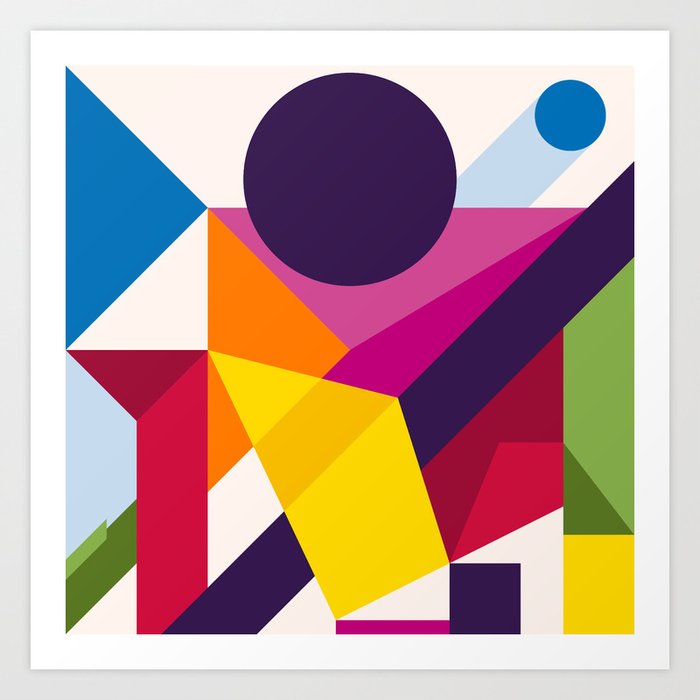 Abstract Modern Geometric Background Composition 8 Art Print By