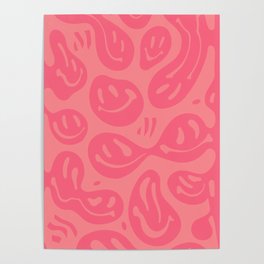 Watermelon Sugar Melted Happiness Poster | Minimalist, Melting, Modern, Maximalist, Pink, Groovy, Scandinavian, Retro, Trendy, Smiley 