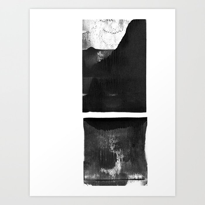 Black And White Minimalist Geometric Abstract Separation Art