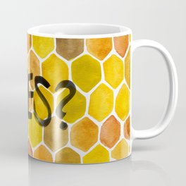 BEES? Coffee Mug | Funny, Typography, Curated, Painting, Pattern 