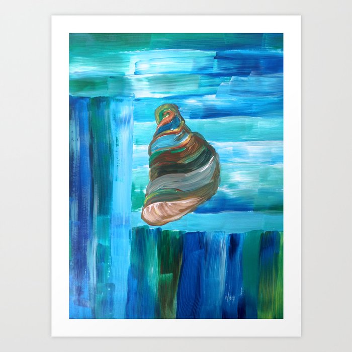 Seashell Modern Abstract Acrylic Painting Art Print By