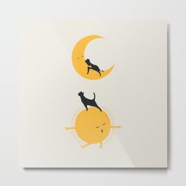 Good Meow'ing 10 good night hug Metal Print | Moonandsun, Sun, Goodmeowing, Meow, Pattern, Moon, Zzz, Meditation, Yellow, Goodmorning 