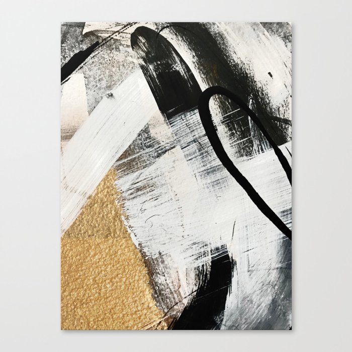 Armor 9 A Minimal Abstract Piece In Black White And Gold By