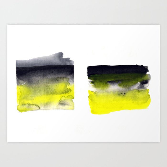 Black And Yellow Abstract Art Print By Dakokoni Society6