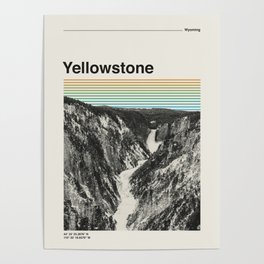Retro Travel Print Yellowstone National Park Poster