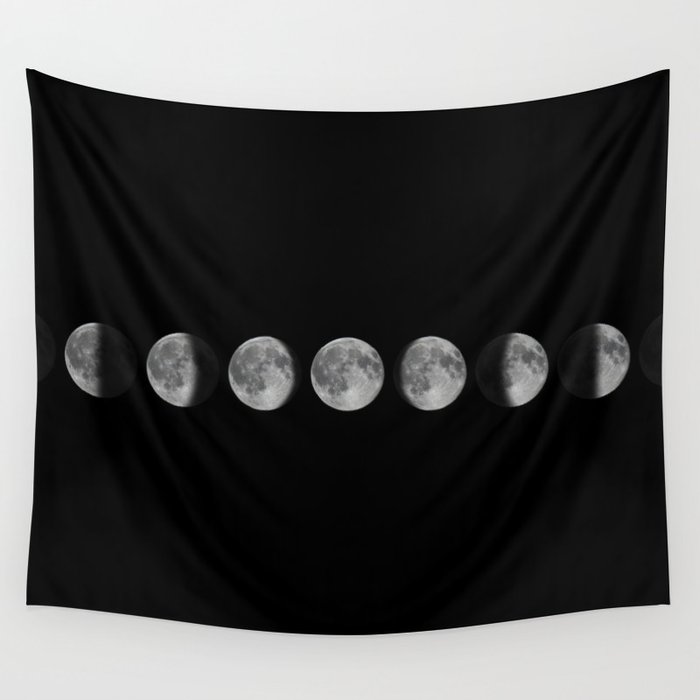 Phases of the Moon. Lunar cycle. Wall Tapestry by Allexxandarx  Society6