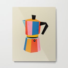 Multicolor Moka Metal Print | Meredith Ann, Coffee Lover, Espresso, Multicolor, Yellow, Caffe, Curated, Italy, Primary, Drawing 